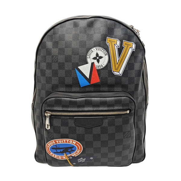 JOSH Damier Graphite Coated Canvas Gray