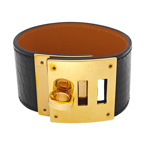 Kelly Dog Leather Black Bangle