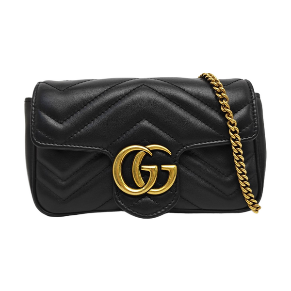 GG Marmont Mini Quilted Calfskin Black