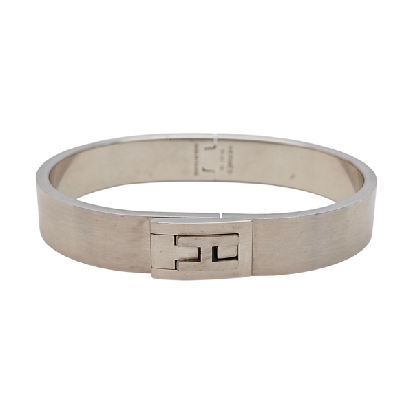 Jet Metal Silver Bangle