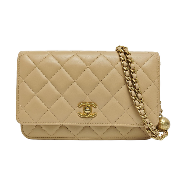 WOC Quilted Lambskin Beige