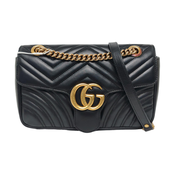 GG Marmont Medium Quilted Calfskin Black