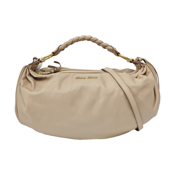 Calfskin Shoulder Bag Beige