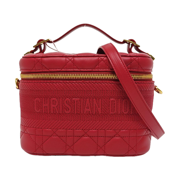 Travel Vanity Small Cannage Lambskin Red