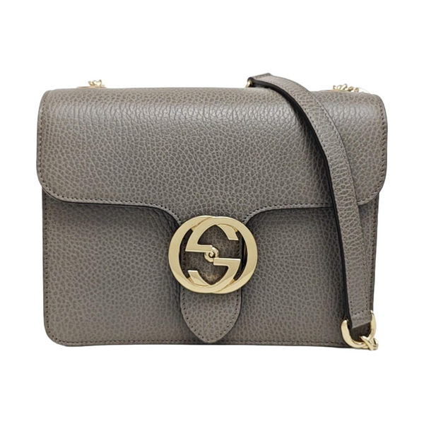 Interlocking G Small Calfskin Gray