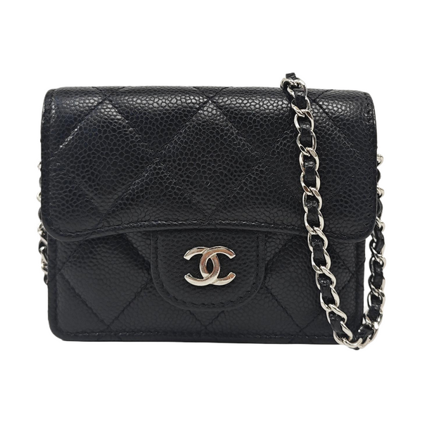 CLASSIC FLAP Quilted Grained Calfskin Black