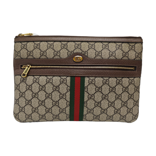 Ophidia Large Monogram Coated Canvas Beige