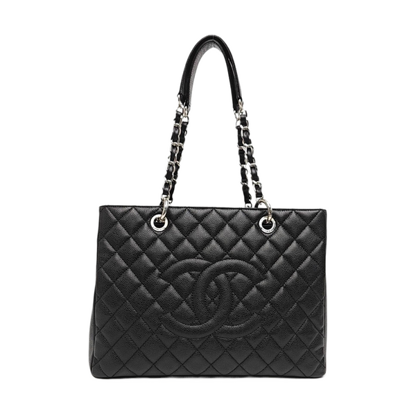 CHANEL GST Large Quilted Grained Calfskin Black