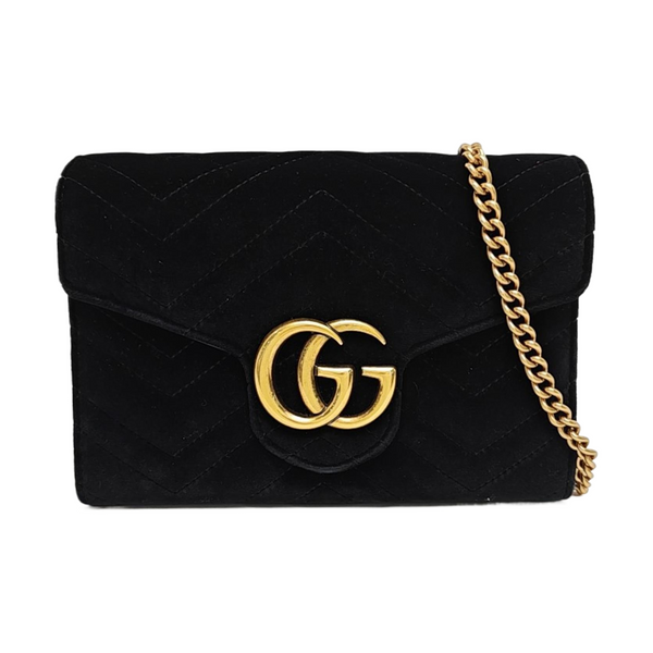 GG Marmont Mini Quilted Velvet Black