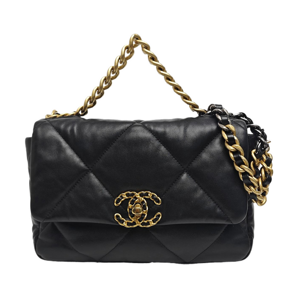 CHANEL 19 Small Quilted Lambskin Black