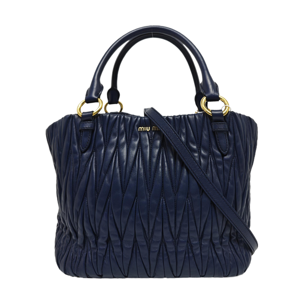 Quilted Lambskin Tote Bag Blue