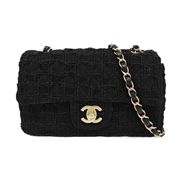 CLASSIC FLAP Mini Quilted Fabric Black