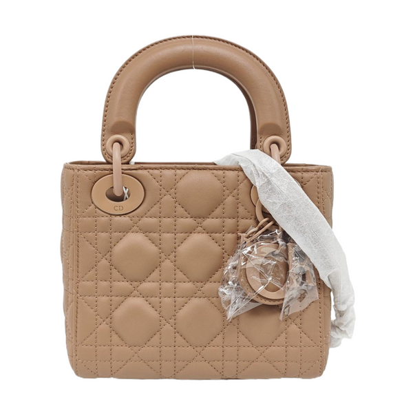 Lady Dior Mini Cannage Calfskin Beige