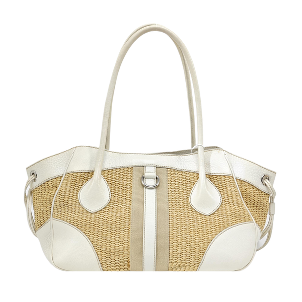 Straw Shoulder Bag Beige
