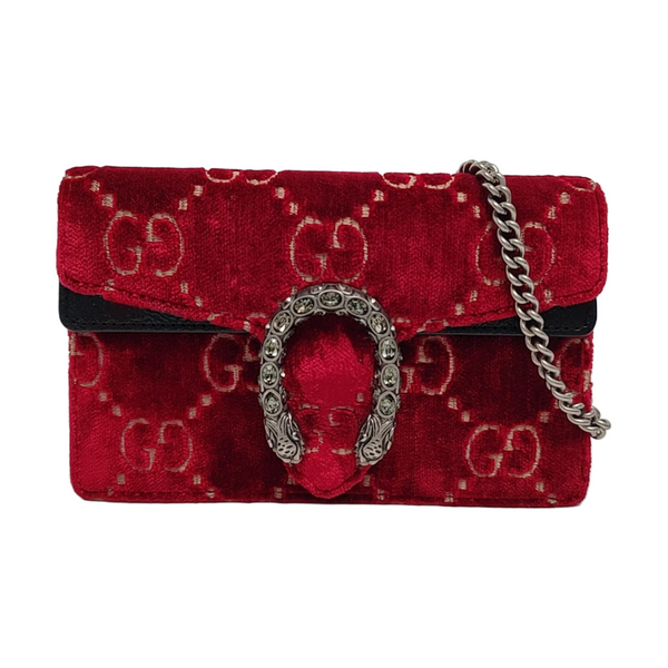 Dionysus Super Mini Monogram Velvet Red