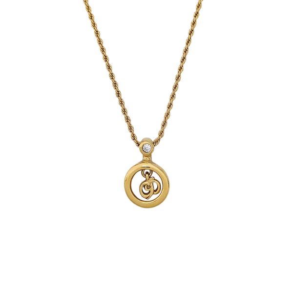 Twist Round Metal Gold Necklace