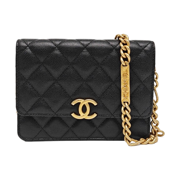 Quilted Grained Calfskin Black
