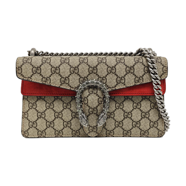 Dionysus Small Monogram Coated Canvas Beige