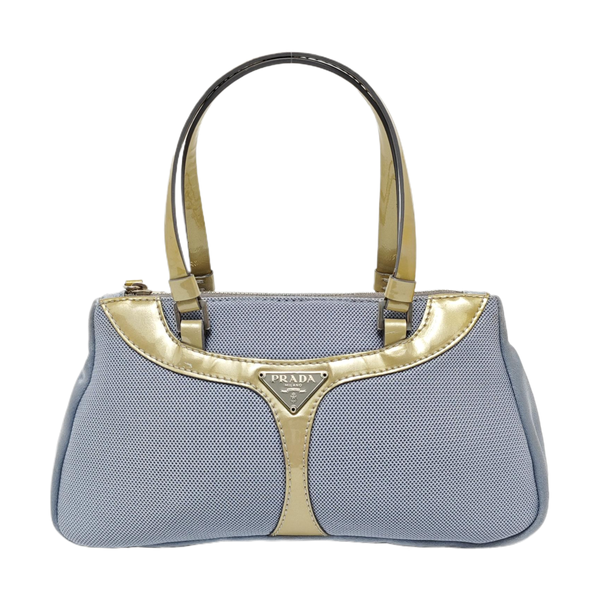 Fabric Top Handle Bag Blue