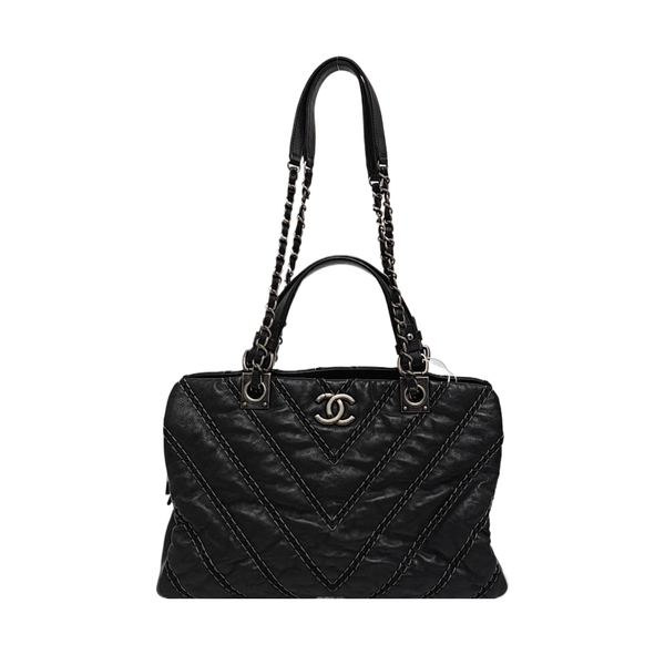 Quilted Calfskin Shoulder Bag Black