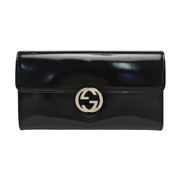 Interlocking G Small Calfskin Black Wallet
