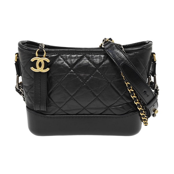 GABRIELLE Small Quilted Calfskin Black