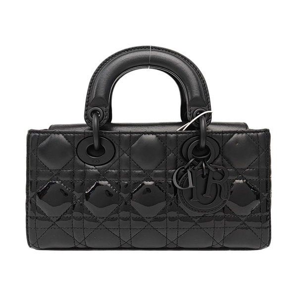Lady D-Joy Small Cannage Patent Leather Black