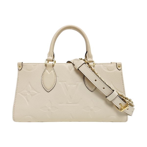 ONTHEGO EAST WEST PM Monogram Calfskin White