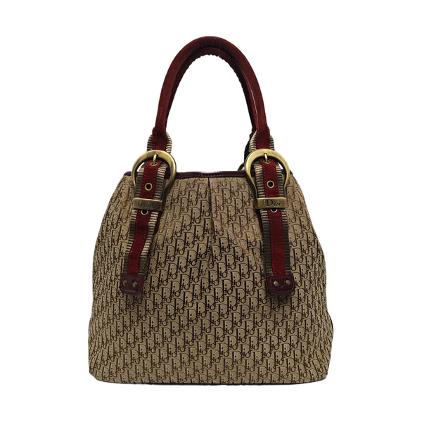 Oblique Canvas Tote Bag Beige