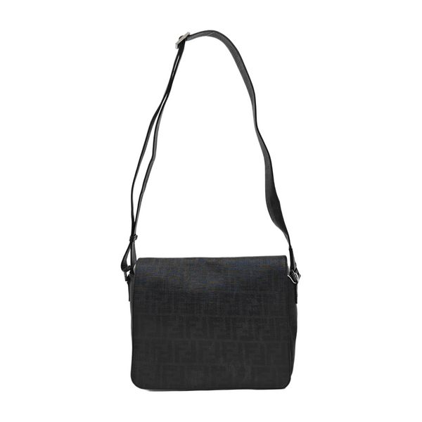 Monogram Coated Canvas Shoulder Bag Black