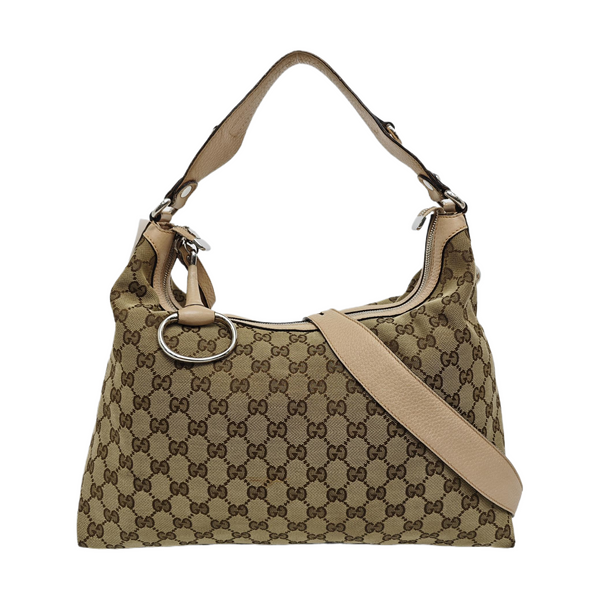 Monogram Canvas Shoulder Bag Beige