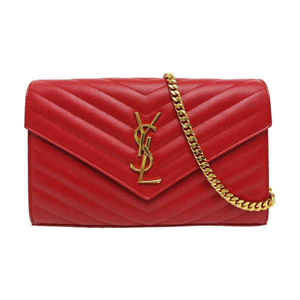 MONOGRAM Medium Chevron Calfskin Red