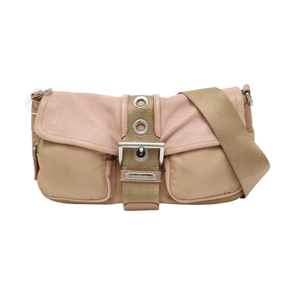Nylon Shoulder Bag Beige