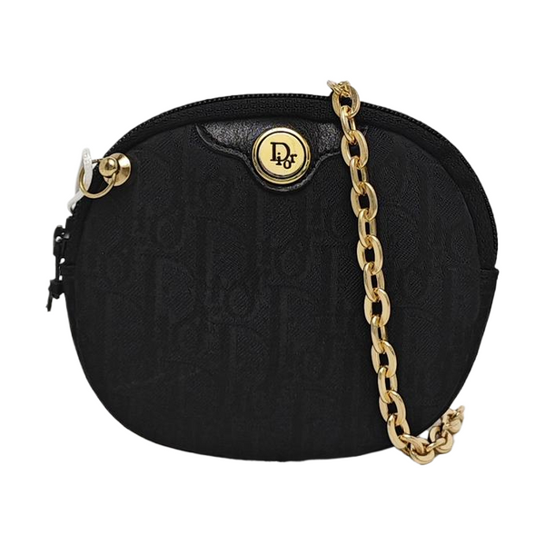 Oblique Fabric Clutch Black