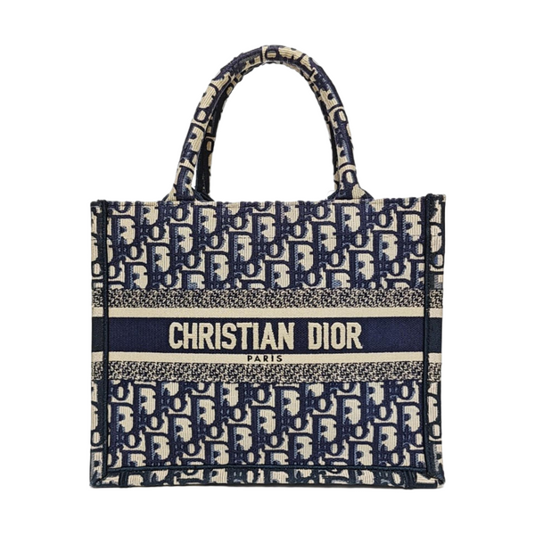 Book Tote Small Oblique Canvas Blue
