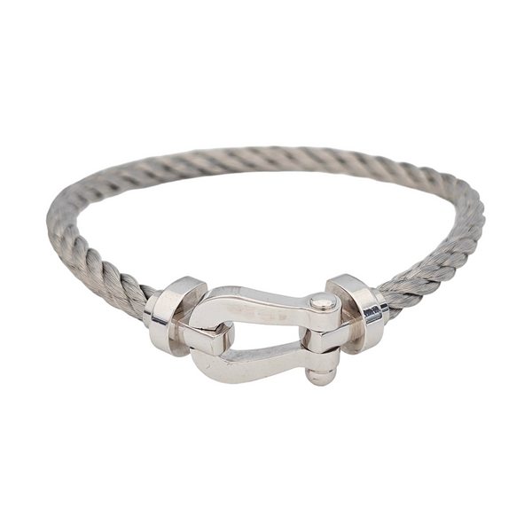 Force 10 18k White Gold Silver Bracelet
