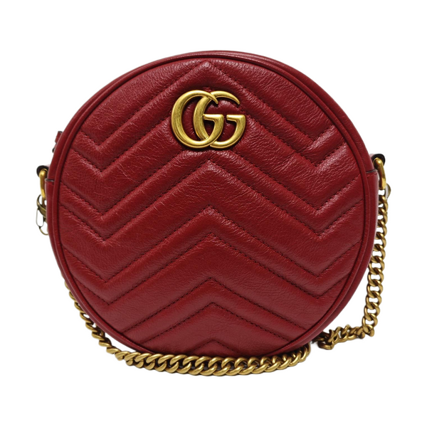 GG Marmont Mini Quilted Calfskin Red