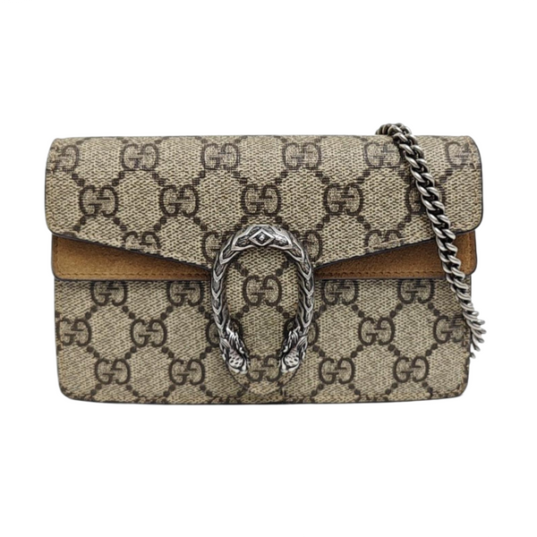 Dionysus Super Mini Monogram Coated Canvas Beige