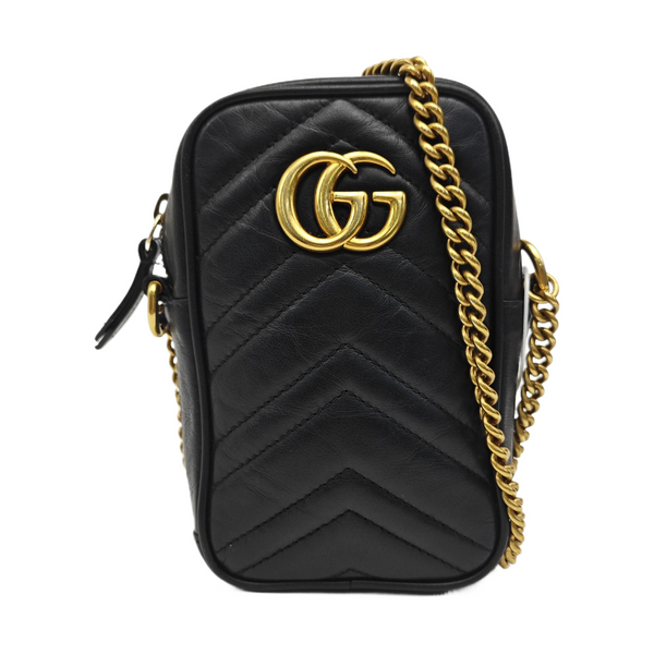 GG Marmont Mini Quilted Calfskin Black