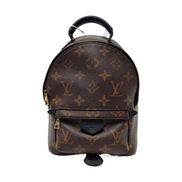 Authenticated pre-owned PALM SPRINGS Mini Monogram Coated Canvas Brown - Backpack at Looply