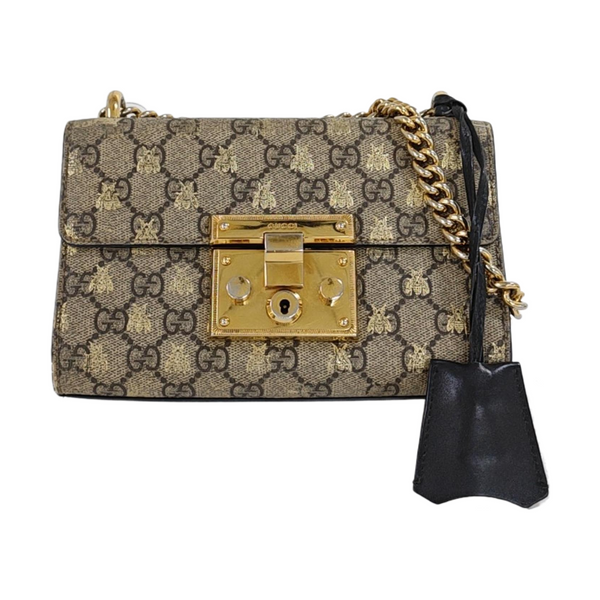 Authenticated pre-owned Padlock Small Monogram Coated Canvas Beige - Crossbody Bag at Looply