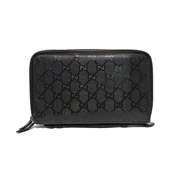 Monogram Coated Canvas Clutch Black