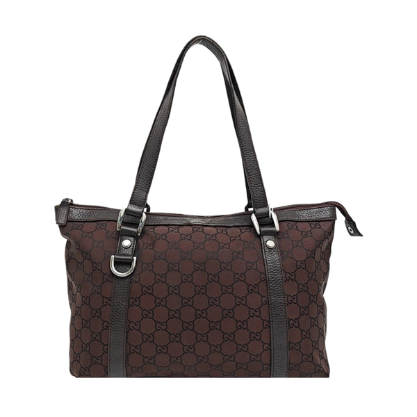 Monogram Canvas Tote Bag Brown