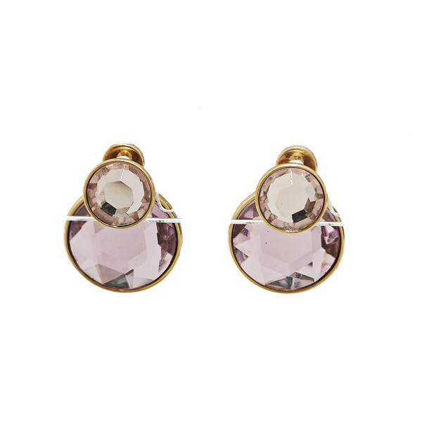 Metal Purple Stud Earrings