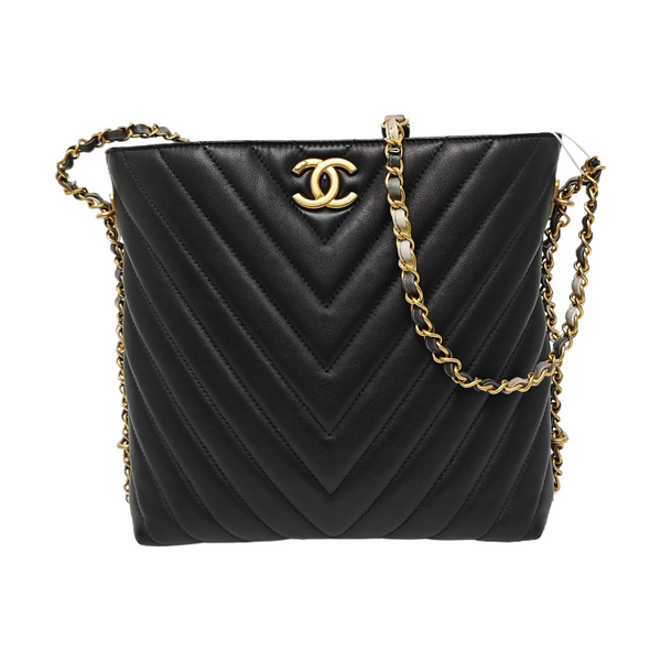 Chevron Lambskin Black
