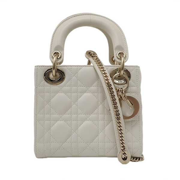 Lady Dior Mini Cannage Lambskin White