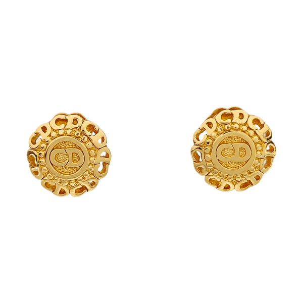 Petit CD Metal Gold Clip On Earrings