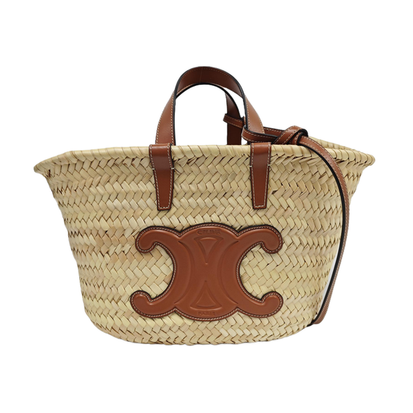 Authenticated pre-owned TEEN TRIOMPHE CELINE CLASSIC Straw Beige - Shoulder Bag at Looply