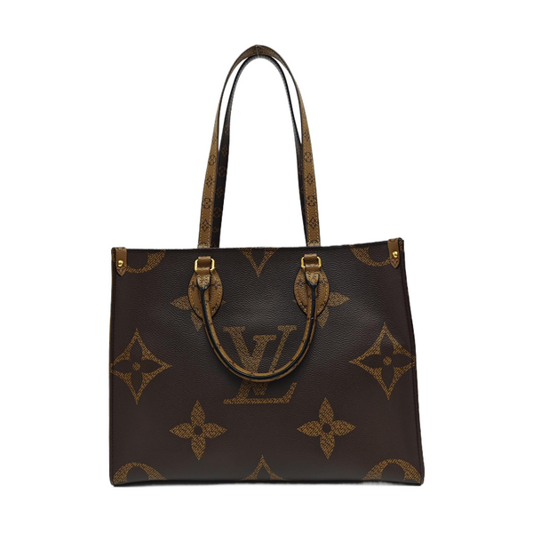 Authenticated pre-owned ONTHEGO MM Monogram Coated Canvas Brown - Tote Bag at Looply