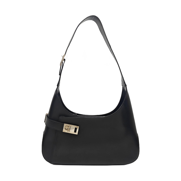 Clasp Hobo Medium Calfskin Black